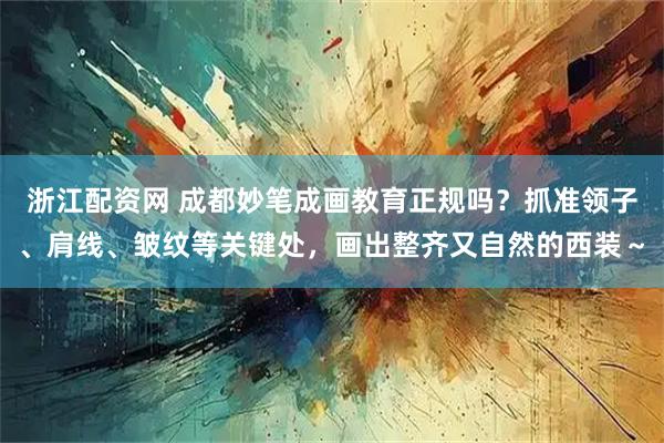 浙江配资网 成都妙笔成画教育正规吗？抓准领子、肩线、皱纹等关键处，画出整齐又自然的西装～